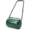 30L Garden Lawn Roller, Galvanised Steel Drum Roller, Water or Sand Filled Φ30cm, Heavy Duty Outdoor Grass Roller with U-Shaped Handle, Garden Roller for Grass Seeding & Soil Levelling - Green