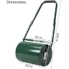 30L Garden Lawn Roller, Galvanised Steel Drum Roller, Water or Sand Filled Φ30cm, Heavy Duty Outdoor Grass Roller with U-Shaped Handle, Garden Roller for Grass Seeding & Soil Levelling - Green