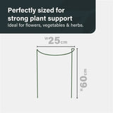Vivo Technologies 12 Pack Plant Support Stakes 25×60cm,Metal Plant Supports Ring Cage for Garden Sturdy Half Round Garden Plant Supports for Vegetable, Tomatoes, Peony, Roses, Lavender, Flowers