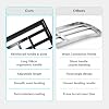 Lawn Levelling Rake, 43 x 25cm Lawn Leveler with 198cm Long Handle, Heavy Duty Stainless Steel Level Lawn Tool, Landscape Rake Adjustable Curved End Grip for Soil Sand Dirt Surfaces Garden Grass