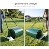 30L Garden Lawn Roller, Galvanised Steel Drum Roller, Water or Sand Filled Φ30cm, Heavy Duty Outdoor Grass Roller with U-Shaped Handle, Garden Roller for Grass Seeding & Soil Levelling - Green