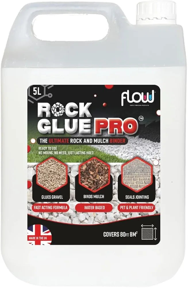 Rock Glue Pro – Heavy-Duty Water-Based Gravel & Mulch Binder for Driveways, Garden Paths | Long-Lasting, Weatherproof, Easy-to-Apply Formula 