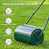 30L Garden Lawn Roller, Galvanised Steel Drum Roller, Water or Sand Filled Φ30cm, Heavy Duty Outdoor Grass Roller with U-Shaped Handle, Garden Roller for Grass Seeding & Soil Levelling - Green