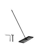 Lawn Levelling Rake, 75 x 25cm Lawn Leveler with 210cm Long Handle, Heavy Duty Stainless Steel Level Lawn Tool, Landscape Rake Adjustable Curved End Grip for Soil Sand Dirt Surfaces Garden Grass