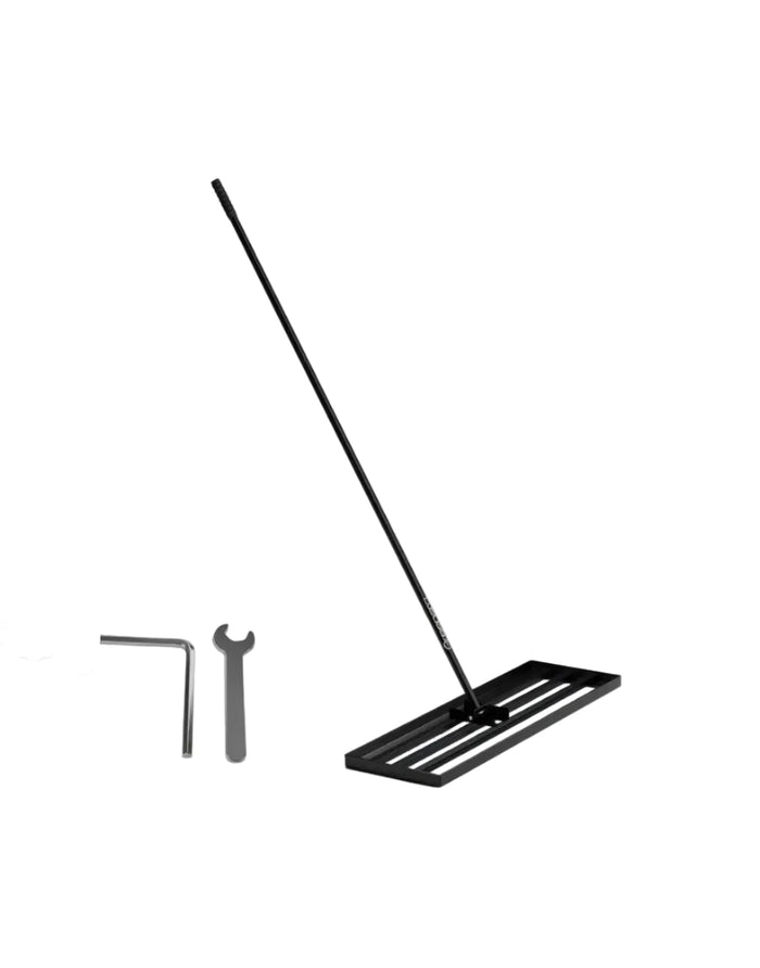 Lawn Levelling Rake, 75 x 25cm Lawn Leveler with 210cm Long Handle, Heavy Duty Stainless Steel Level Lawn Tool, Landscape Rake Adjustable Curved End Grip for Soil Sand Dirt Surfaces Garden Grass