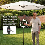 2.7m Tilting Parasol, Crank Up & Tilt Outdoor Garden Parasol Umbrella, Waterproof Sun Shade Canopy UV30+ Polyester Canopy, 38mm Parasol Pole, Air Vent, Steel Frame for Patio, Garden & Balcony