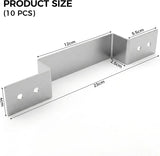 10 Pack Fence Post Security Brackets, Galvanised Steel Panel Brackets Suitable for Concrete or Wooden Posts, Fits 120mm x 25mm Posts - Anti Rattle & Banging