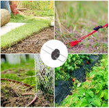Vivo Technologies 50 Weed Control Membrane Pegs + 50 Buffer Washer Weed Mat Pegs U-Shaped Galvanised Securing Pegs Ground Cover Pegs Metal Garden Landscape Staples Artificial Grass Pins Barrier Pegs