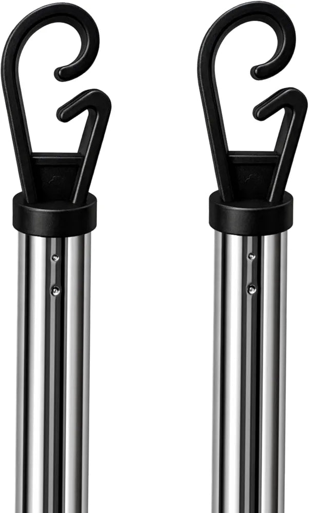 2.4M Stainless Steel Washing Line Pole, Heavy Duty Adjustable Clothes Props for Washing Line Outside, 4-Section Telesopic Clothes Line Prop, Home Garden Washing Poles for Laundry Support Pack of 2