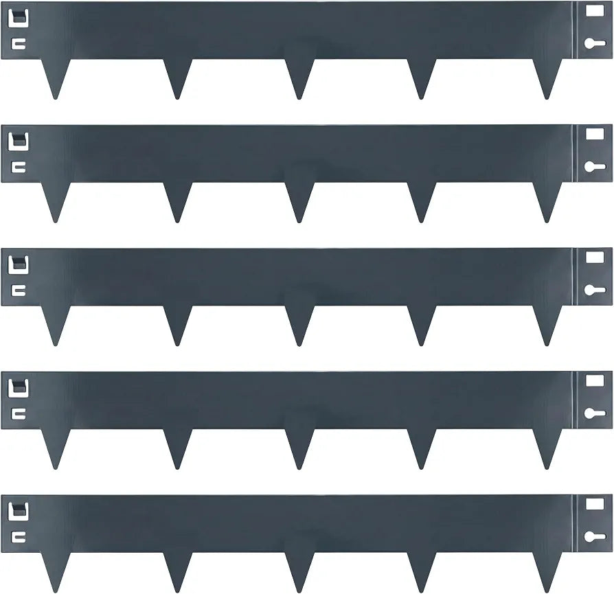 5M Metal Lawn Edging Border, Galvanized Steel Garden Edge Border, Flexible Lawn & Pathway Garden Edging Strip for Landscaping, Easy Install - 8cm Face Height, Anthracite