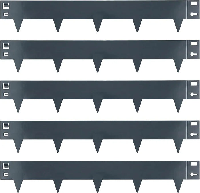 5M Metal Lawn Edging Border, Galvanized Steel Garden Edge Border, Flexible Lawn & Pathway Garden Edging Strip for Landscaping, Easy Install - 8cm Face Height, Anthracite