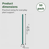 45cm Garden Stakes, 50 pack Bamboo Sticks Plant Support Sticks Green Garden Sticks for Garden Flowers, Vegetables, Weather Resistant Canes Wooden Canes for Gardening Tripods Making