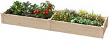 Wooden Raised Garden Bed, Elevated Planter Box Kit with Open-ended Base with Two Growing Areas Raised Vegetable Flowers Herbs Garden Beds for Outdoor Patio Backyard, 238x57.8x25cm