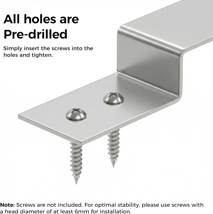10 Pack Fence Post Security Brackets, Galvanised Steel Panel Brackets Suitable for Concrete or Wooden Posts, Fits 120mm x 25mm Posts - Anti Rattle & Banging