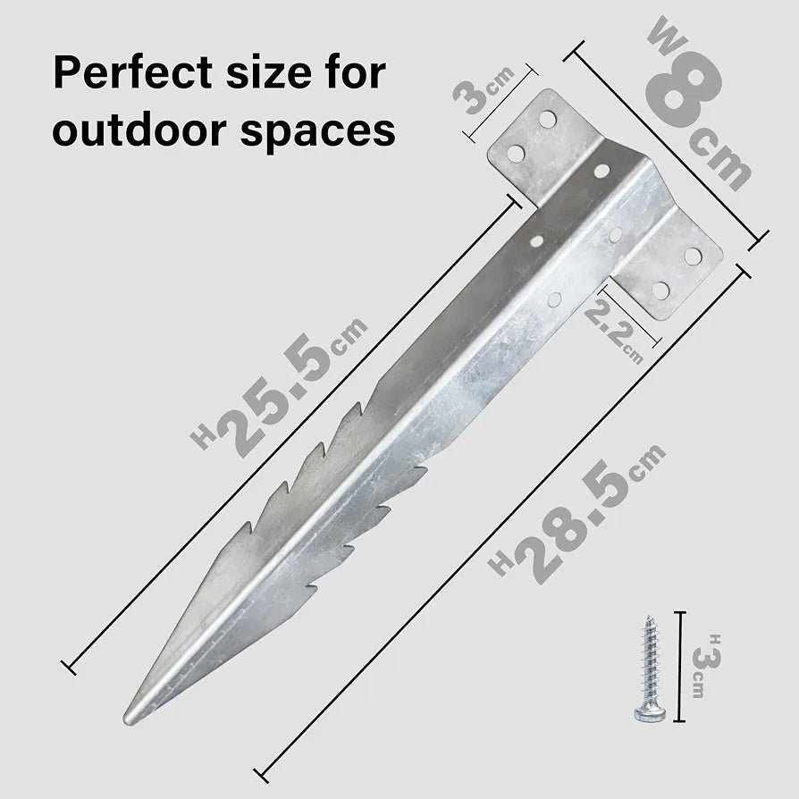 10 Pack Railway Sleeper Brackets, Heavy Duty Metal Sleeper Stakes, Galvanized Steel Jagged Stakes for Garden Edging, Timber Raised Beds, Driveway, Pathways & Retaining Walls