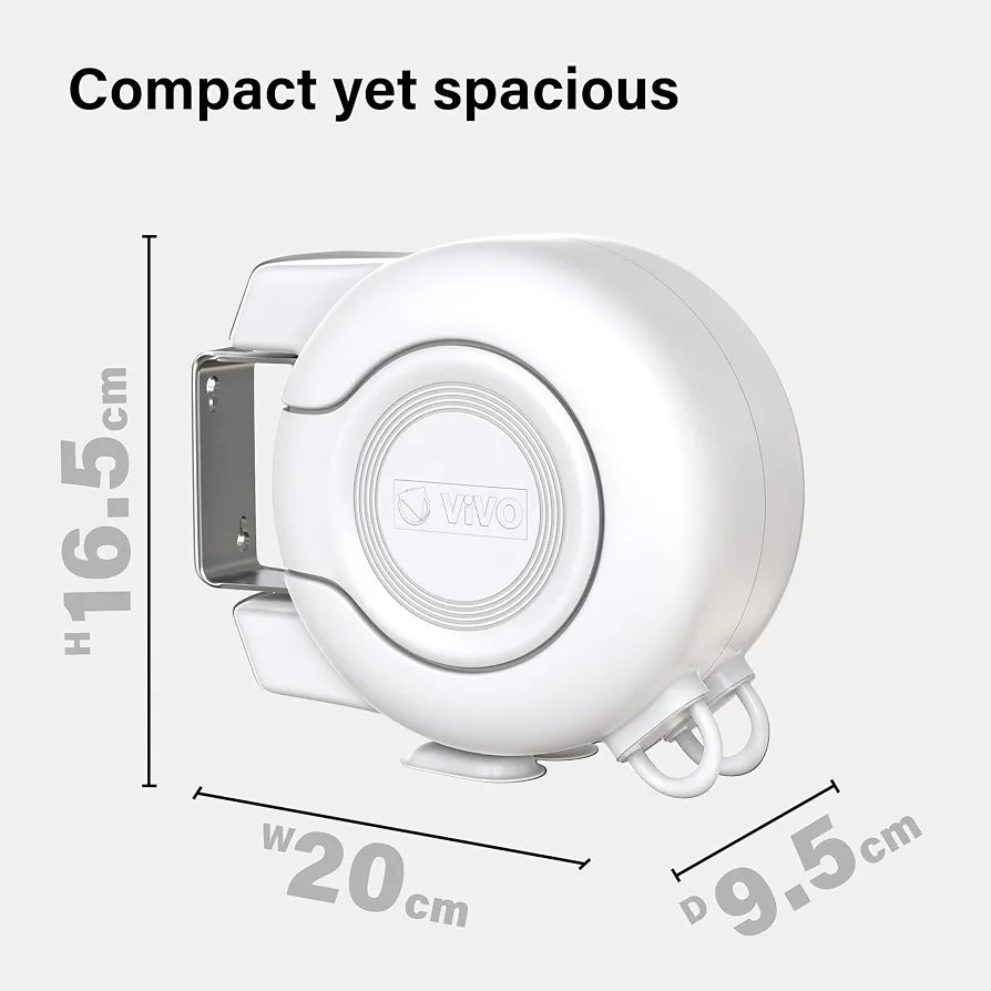 Retractable Washing Line 30m Outdoor, Heavy Duty Wall Mounted Double Washing Lines Extendable Clothes Line Laundry Drying Line for Drying Space, White