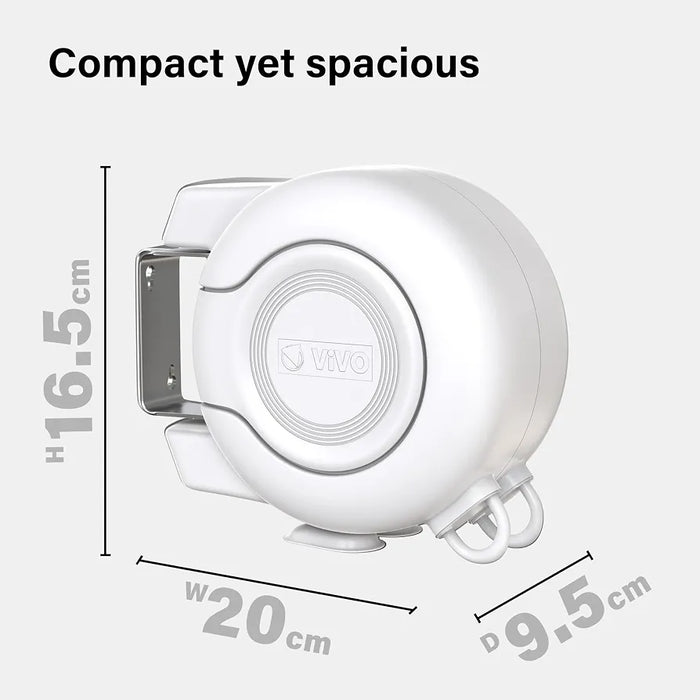 Retractable Washing Line 30m Outdoor, Heavy Duty Wall Mounted Double Washing Lines Extendable Clothes Line Laundry Drying Line for Drying Space, White