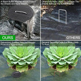 200 Weed Control Membrane Pegs + 200 Buffer Washer Weed Mat Pegs U-Shaped Galvanised Securing Pegs Ground Cover Pegs Metal Garden Landscape Staples Artificial Grass Pins Barrier Pegs