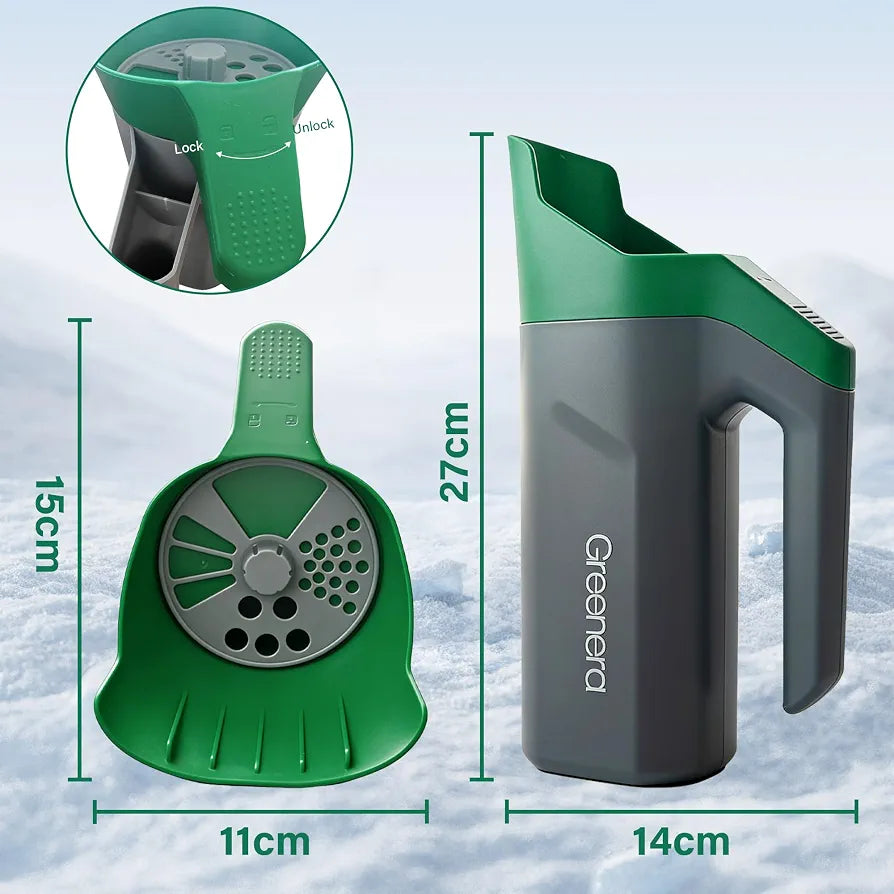 1L Handheld Seed Spreader, Mini Lawn Spreader with Adjustable Dial Salt Spreader, Precise Application, No Assembly, Multi-Use Lawn & Garden Spreader for Grass Seed, Lawn Feed