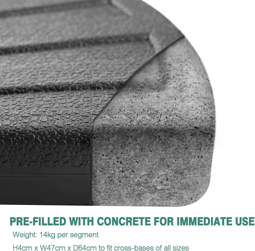Vivo Technologies Concrete Filled Cantilever Banana Parasol Base Heavy Duty Concrete Filled Round Parasol Stand  Weight for Parasol Legs