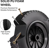 14" Wheelbarrow Wheel PU Puncture Proof Solid 3.50-8 Wheel, Heavy Duty Replacement Tire for Wheelbarrow, Wheelbarrow Wheels Tyre for Garden Trolley Barrow Go Cart, Black