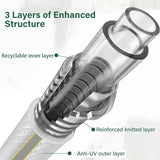 1.5m Short Hose Pipe ø 11 mm  | Universal Connection Kit | Small Hosepipe Including 3/4'' Male Threaded | 2 in 1 Tap Adapter | Fitting Kit for Garden Hose Reel Cart