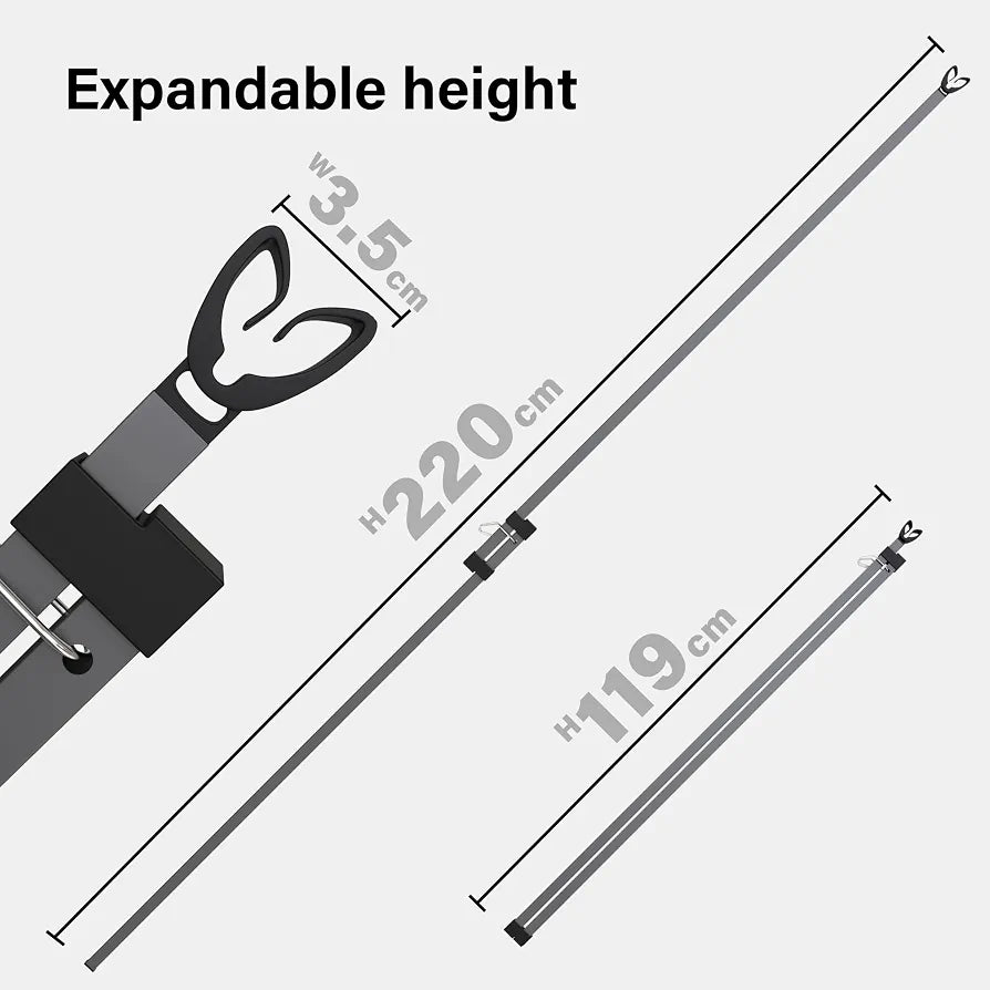 2.2M Extra Heavy Duty Square Washing Line Prop Pole Outdoor Galvanised Extendable Cloths Prop Pole Laundry Support Pole Extending pole Telescopic Support Strong Washing Line Support Grey Pack of 1