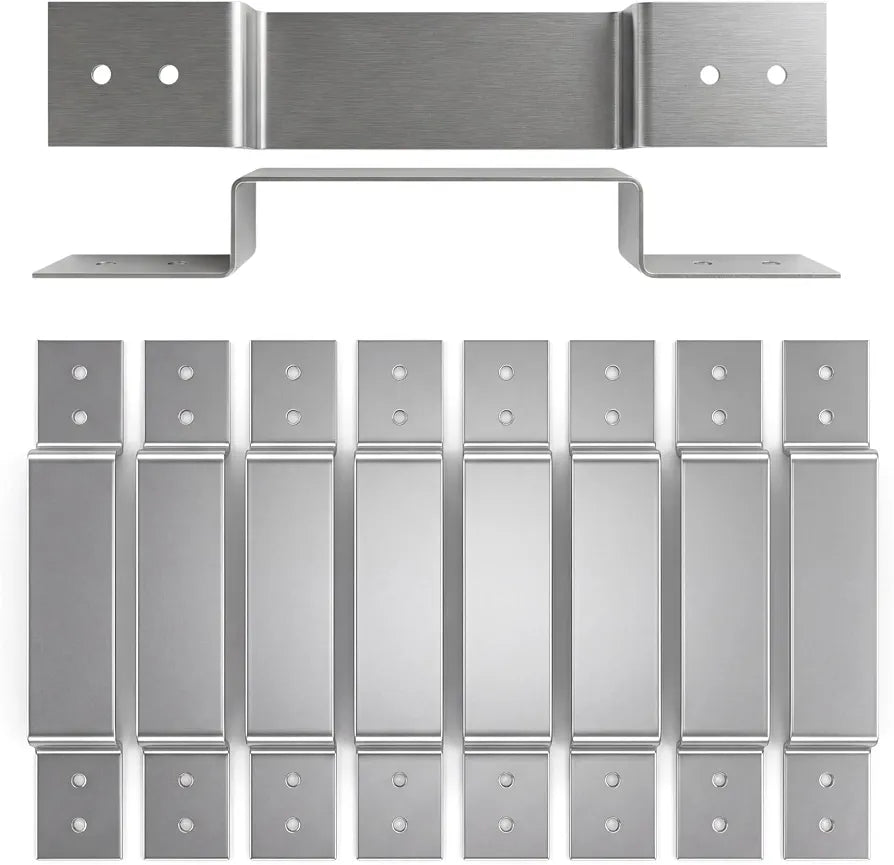 10 Pack Fence Post Security Brackets, Galvanised Steel Panel Brackets Suitable for Concrete or Wooden Posts, Fits 120mm x 25mm Posts - Anti Rattle & Banging