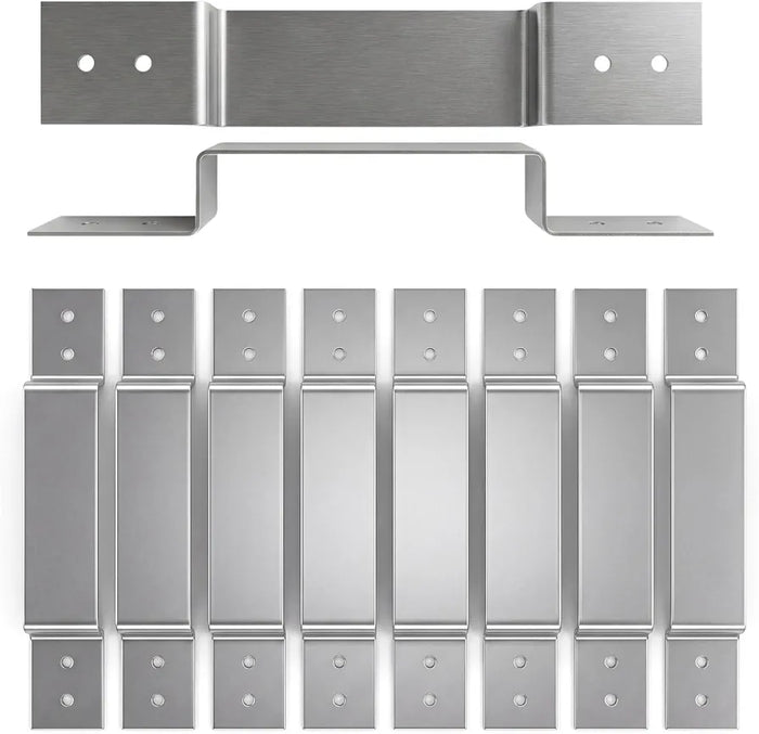10 Pack Fence Post Security Brackets, Galvanised Steel Panel Brackets Suitable for Concrete or Wooden Posts, Fits 120mm x 25mm Posts - Anti Rattle & Banging