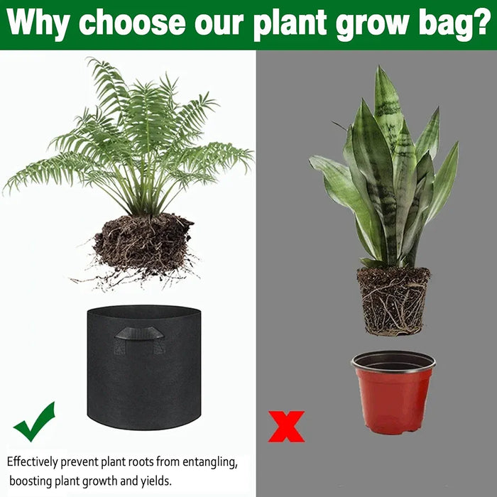 4 Pack of 10 Gallons Plant Grow Bags Thickened Nonwoven Fabric Pots with Handles Potato Vegetable Seed Planters Reusable Sack Garden Patio Growing Bag for Soil Root Strawberry Carrot Tomato