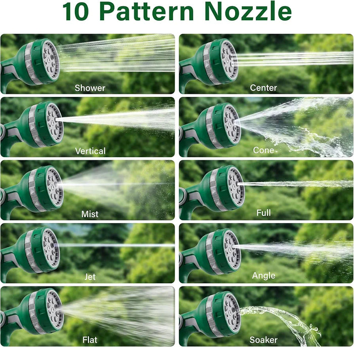 Garden Hose Reel 20M,18m Water Pipe +2m Leader Hose, Hose Pipe Reel with 10 Adjustable Spray Gun Nozzles, Manual Retractable Garden Water Hose Reel,Outdoor Hose Reel Set for Garden Patios,Balconies