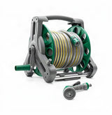 Garden Hose Reel 25M , 2-in-1 as Free Standing or Wall Mounted Hosepipe,Complete with 7 Spray Gun, Nozzle and Fittings, Robust Frame for Stability, Compact Hose Reel Flexibility Use