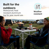 Portable Aluminium Camping Table, Lightweight Outdoor Table Folding Steel Frame with Roll Up Top Carry Bag, Compact Stable Foldable for Garden, Beach, Camping Hiking,Picnic 