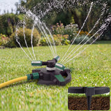 Garden Sprinkler with Spikes | 3 Spray Patterns | 360° Lawn Watering Sprinklers | 3 Arms Adjustable Water Sprinkler | Large Spray Coverage for Garden Plants Irrigation