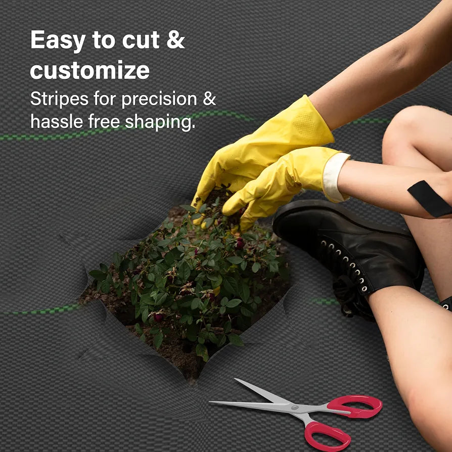 1m x 10m Heavy Duty Woven Weed Control Membrane Fabric for Landscaping, Driveways, and Garden Beds