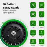 Retractable Hose Reel Wall Mounted, 25+2m Garden Hose Reel,Garden Hose Pipe with 10-Function Spray Gun, Auto Rewind,180° Pivoting