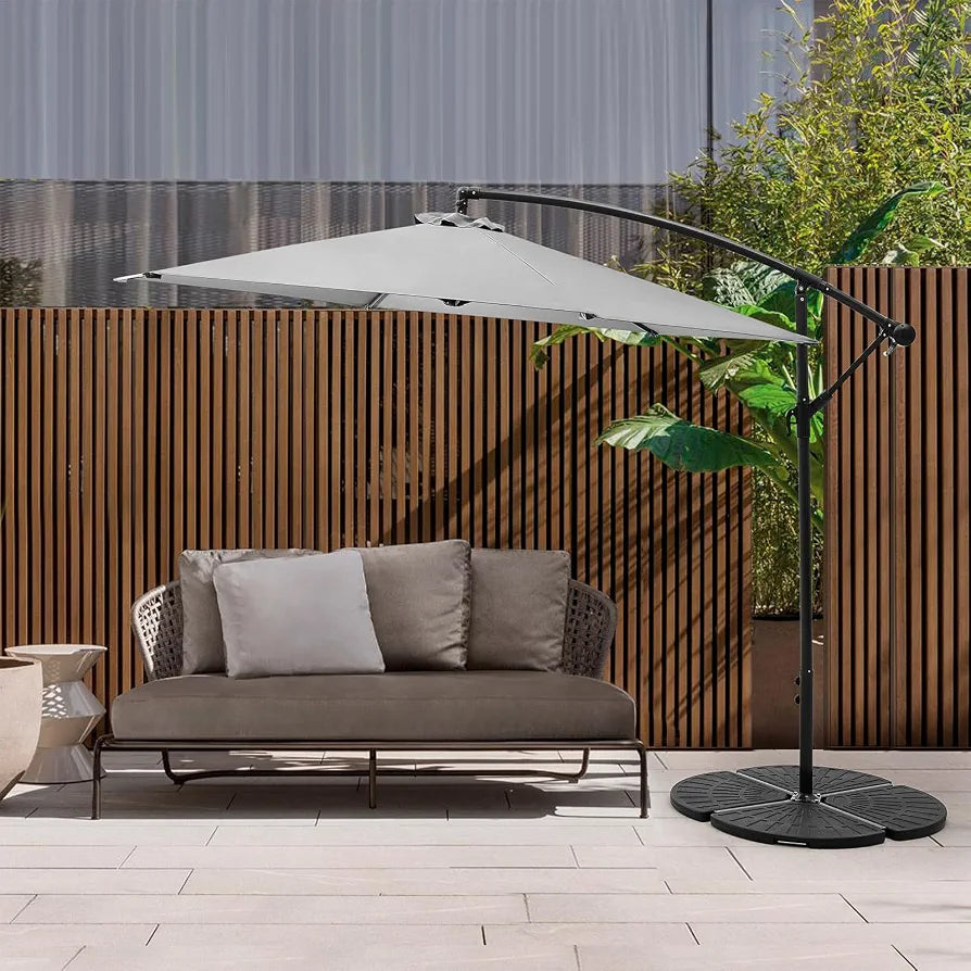 Vivo Technologies Concrete Filled Cantilever Banana Parasol Base Heavy Duty Concrete Filled Round Parasol Stand  Weight for Parasol Legs