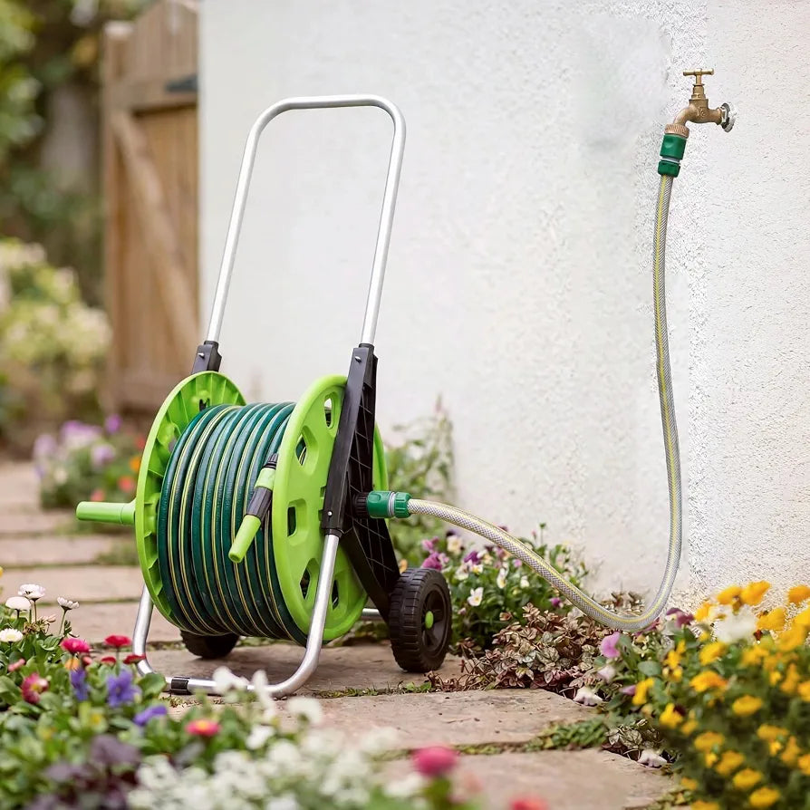 1.5m Short Hose Pipe ø 11 mm  | Universal Connection Kit | Small Hosepipe Including 3/4'' Male Threaded | 2 in 1 Tap Adapter | Fitting Kit for Garden Hose Reel Cart