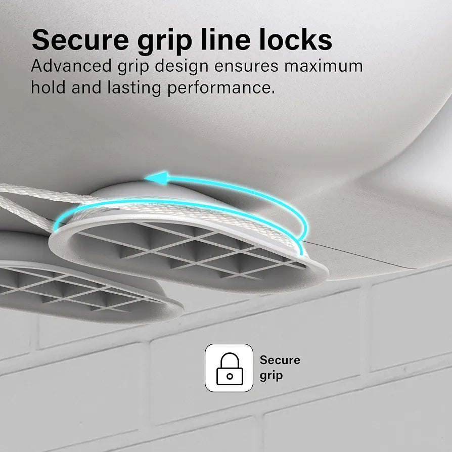 Retractable Washing Line 30m Outdoor, Heavy Duty Wall Mounted Double Washing Lines Extendable Clothes Line Laundry Drying Line for Drying Space, White