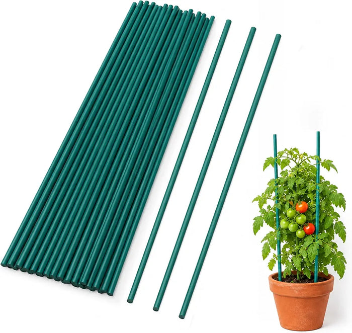 45cm Garden Stakes, 50 pack Bamboo Sticks Plant Support Sticks Green Garden Sticks for Garden Flowers, Vegetables, Weather Resistant Canes Wooden Canes for Gardening Tripods Making