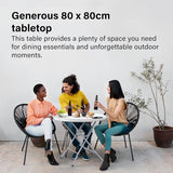 Vivo Technologies 80cm Round Folding Table, Portable Plastic Garden Table for Camping, Catering, BBQ, Picnic, Party, Car Boot Sales, Dining, Kitchen & Outdoor Events, White