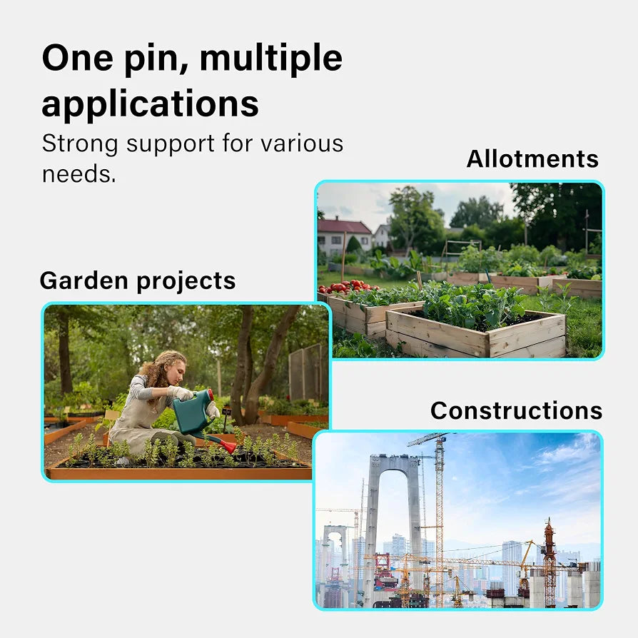 Fencing Pin 1.15m Long 8mm Thick Pins, Steel Fencing Road Rod, Garden Metal Fence Stakes for Temporary Outdoor Garden Fencing and Signage 