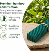 45cm Garden Stakes, 50 pack Bamboo Sticks Plant Support Sticks Green Garden Sticks for Garden Flowers, Vegetables, Weather Resistant Canes Wooden Canes for Gardening Tripods Making