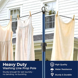 2.6 Meter Telescopic Washing Line Prop Pole Clothesline Heavy Duty Garden Dry Clothes Drying Airer Support Clothes Line Pole Galvanised Laundry Outdoor Washing Line Poles Extenedable to 2.6M Pack of 2