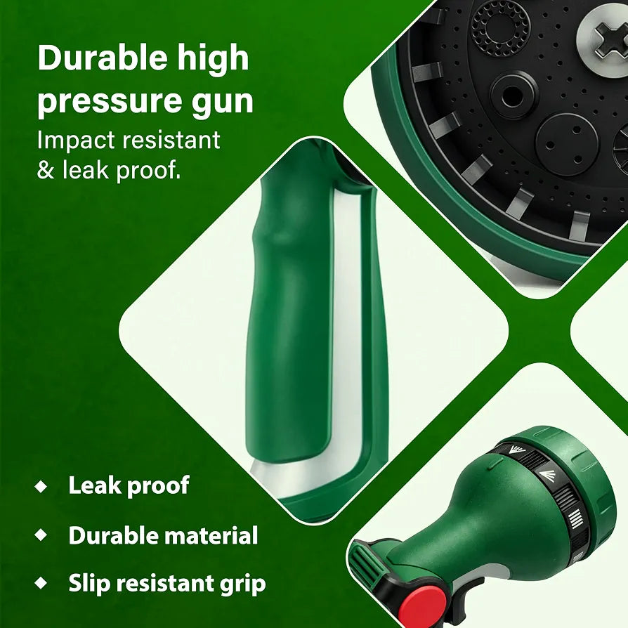 10 Pattern Hose Pipe Spray Gun,Garden Water Hose Sprayer, Thumb Flow Control, Garden Sprayer for Plants Lawn & Watering, Car Washing & Pets Bathing