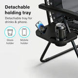 Set of 2 Extra Wide Zero Gravity Chairs, Luxury XXL Premium Heavy Duty Padded Garden Recliners,Sun Lounger Folding Garden Recliner,Adjustable Headrest,Cup & Phone Holder