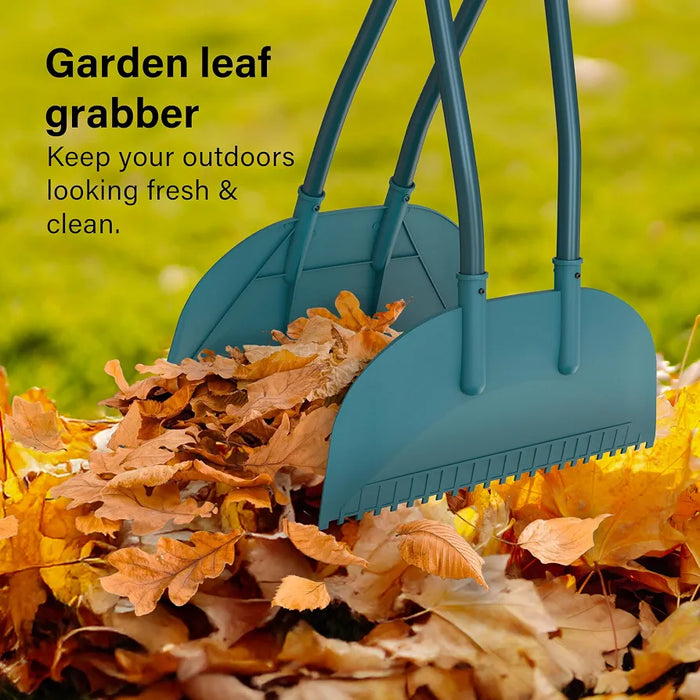 Leaf Grabber , Long Handled Heavy Duty Leaf Picker , Easy Pick Up Garden Tool for Gathering Leaves Grass Cuttings , Keep Garden Tidy with Metal Handle and Plastic Paddle ,Efficient Leaf Collector
