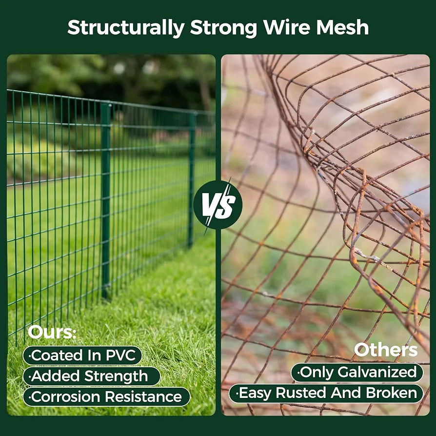 Chicken Wire Fence ,1.02m x 10m PVC Coated Fencing Roll, Heavy Duty Garden Wire Mesh Galvanized Steel , Easy Installation for Garden Fencing,Poultry Coops, Plant Support