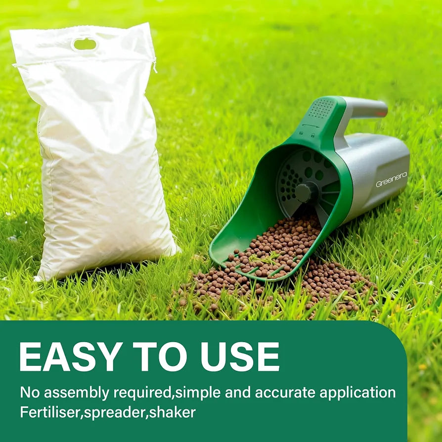 1L Handheld Seed Spreader, Mini Lawn Spreader with Adjustable Dial Salt Spreader, Precise Application, No Assembly, Multi-Use Lawn & Garden Spreader for Grass Seed, Lawn Feed