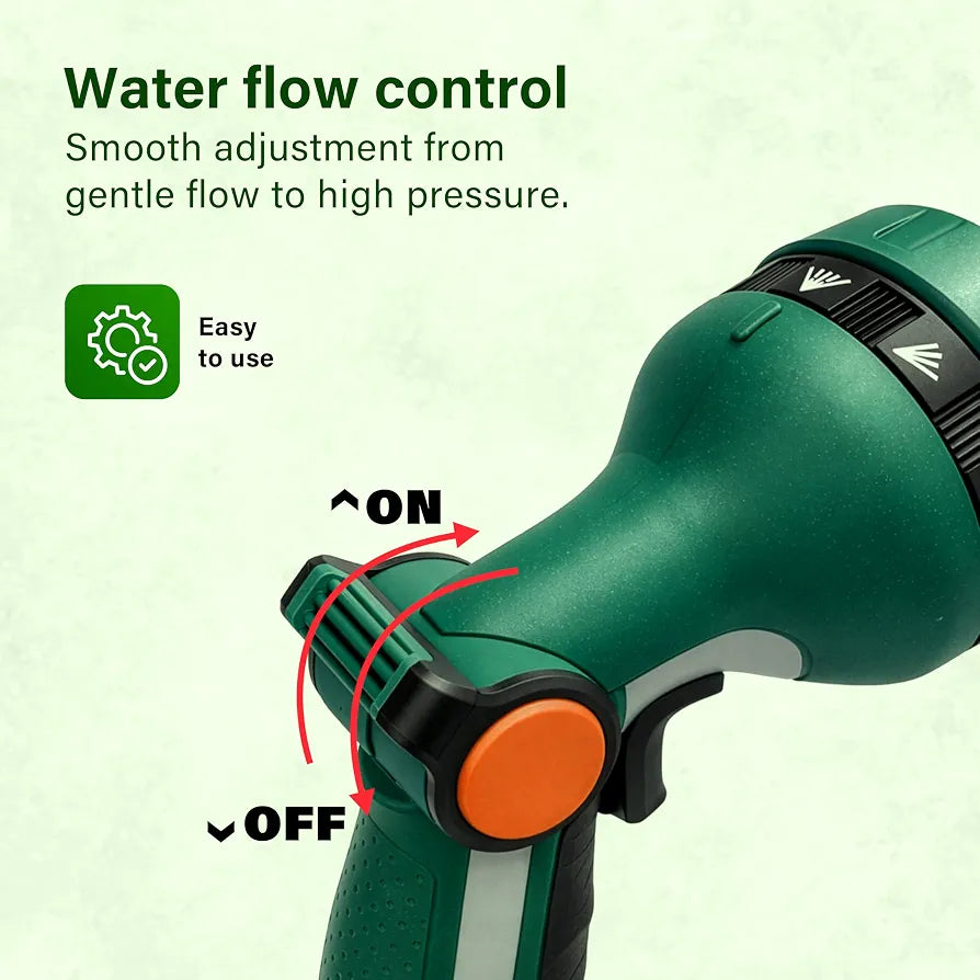 10 Pattern Hose Pipe Spray Gun,Garden Water Hose Sprayer, Thumb Flow Control, Garden Sprayer for Plants Lawn & Watering, Car Washing & Pets Bathing